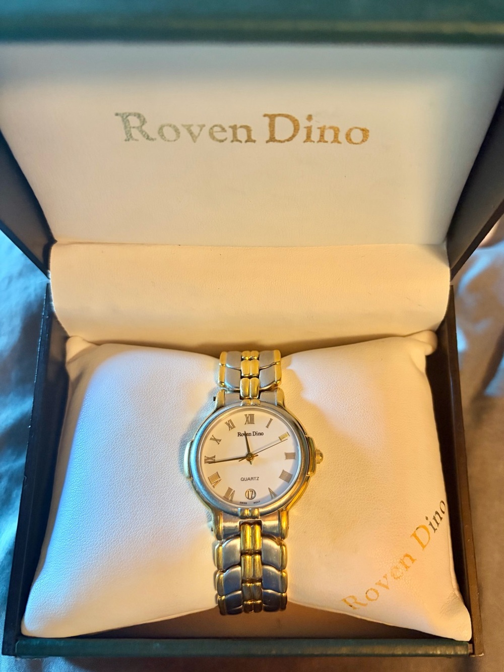 Vintage Men’s Roven Dino Gold & Silver Two-Tone Quartz Watch